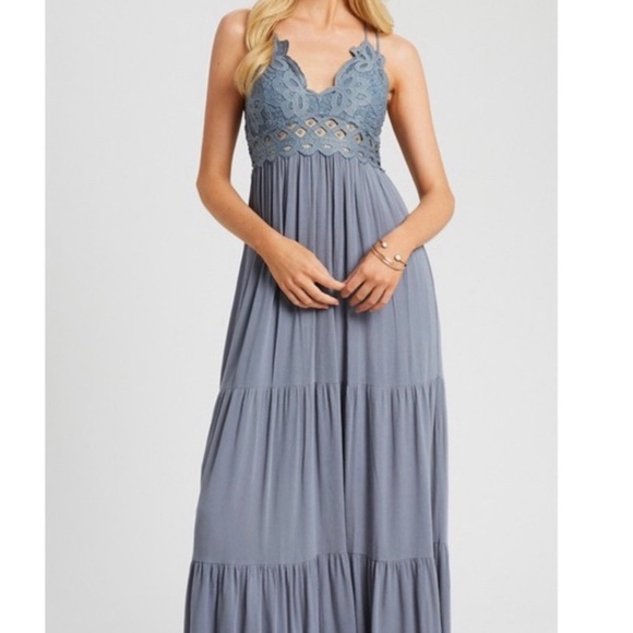Grace Off 5th Dresses & Skirts - LAST 1 LILY Maxi Dress Creme Blue